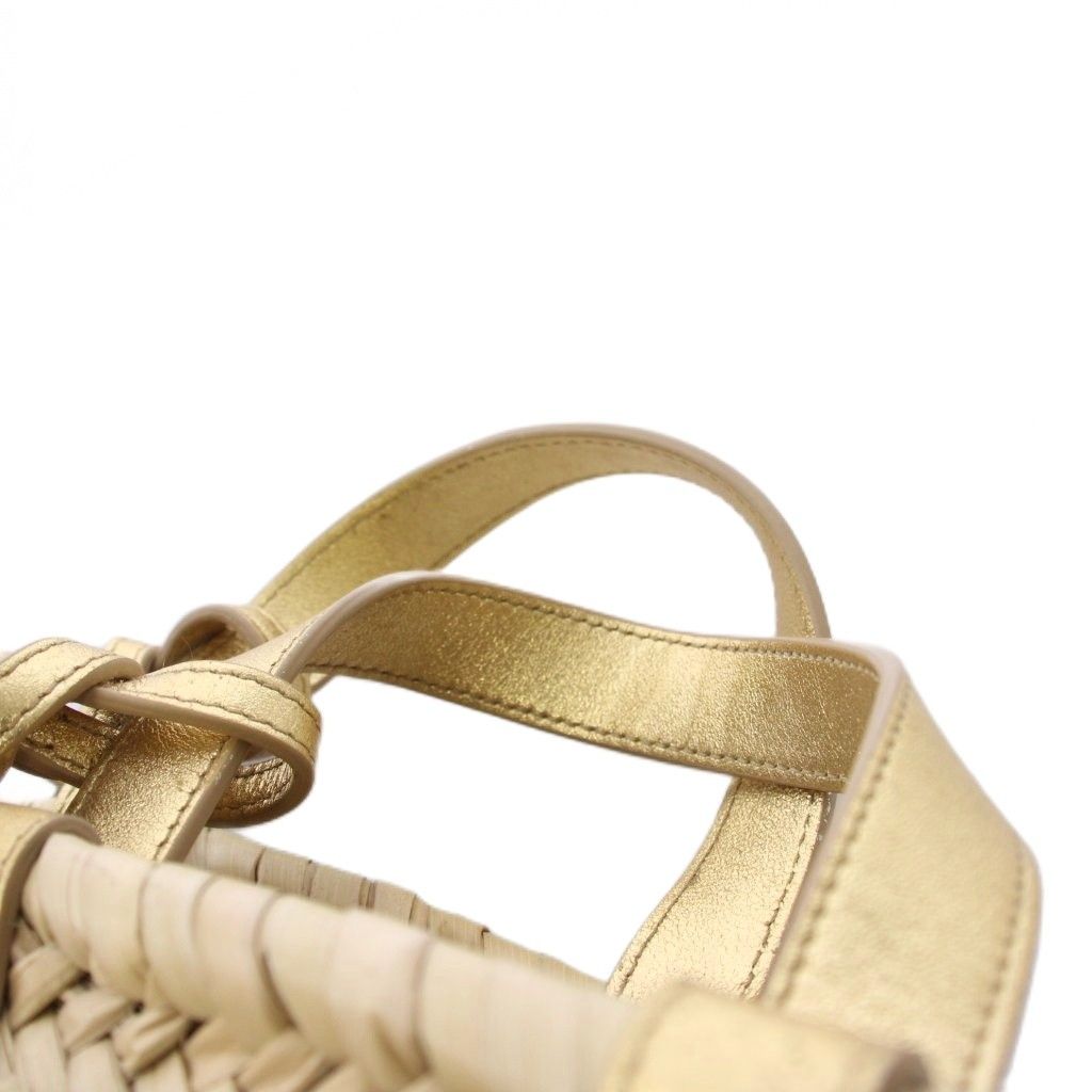 Celine Teen Triomphe Basket Tote Shoulder Bag 2-Way Beige an — view 6