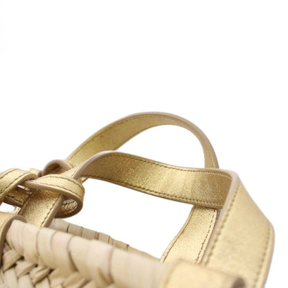 Celine Teen Triomphe Basket Tote Shoulder Bag 2-Way Beige an — view 6