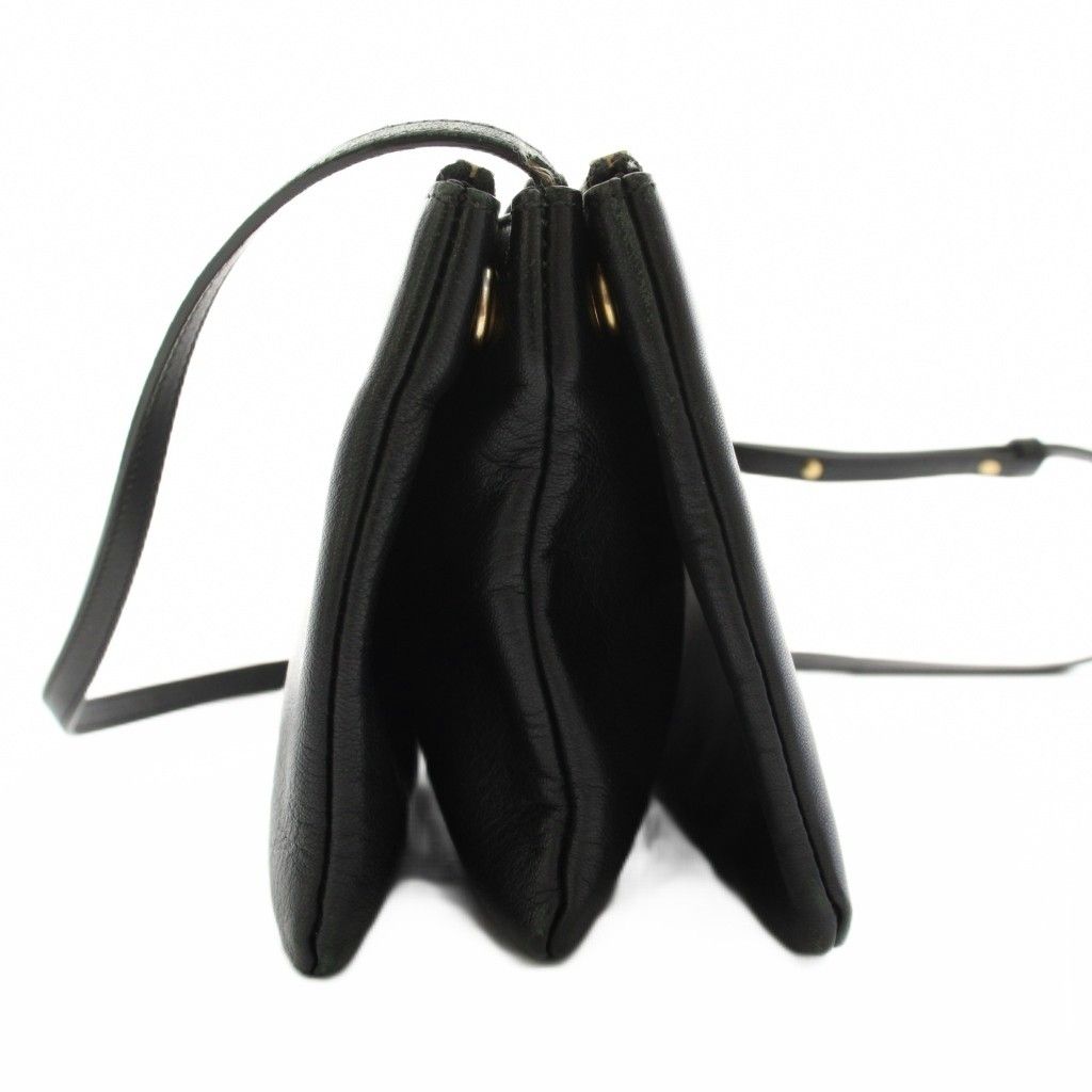 Celine Trio Small Shoulder Bag Leather Black YM — view 3