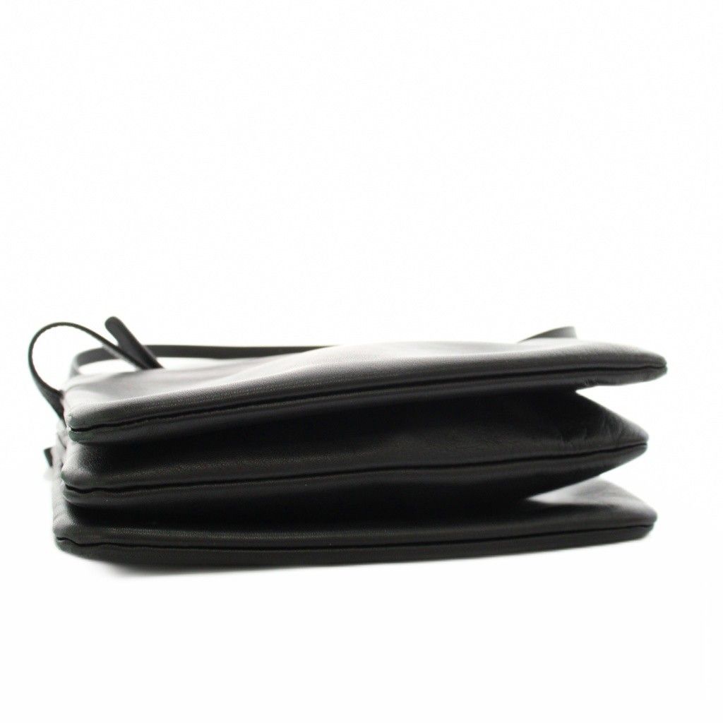 Celine Trio Small Shoulder Bag Leather Black YM — view 4