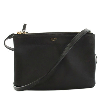 Celine Trio Small Shoulder Bag Leather Black YM