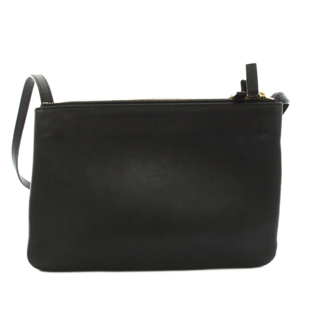 Celine Trio Small Shoulder Bag Leather Black YM — view 2