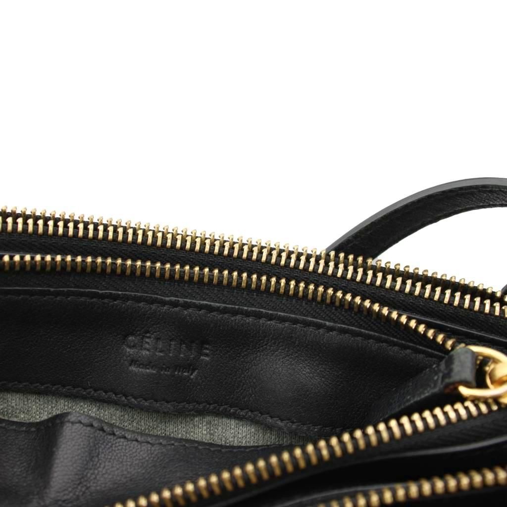 Celine Trio Small Shoulder Bag Leather Black YM — view 6