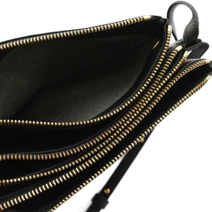 Celine Trio Small Shoulder Bag Leather Black YM — view 5
