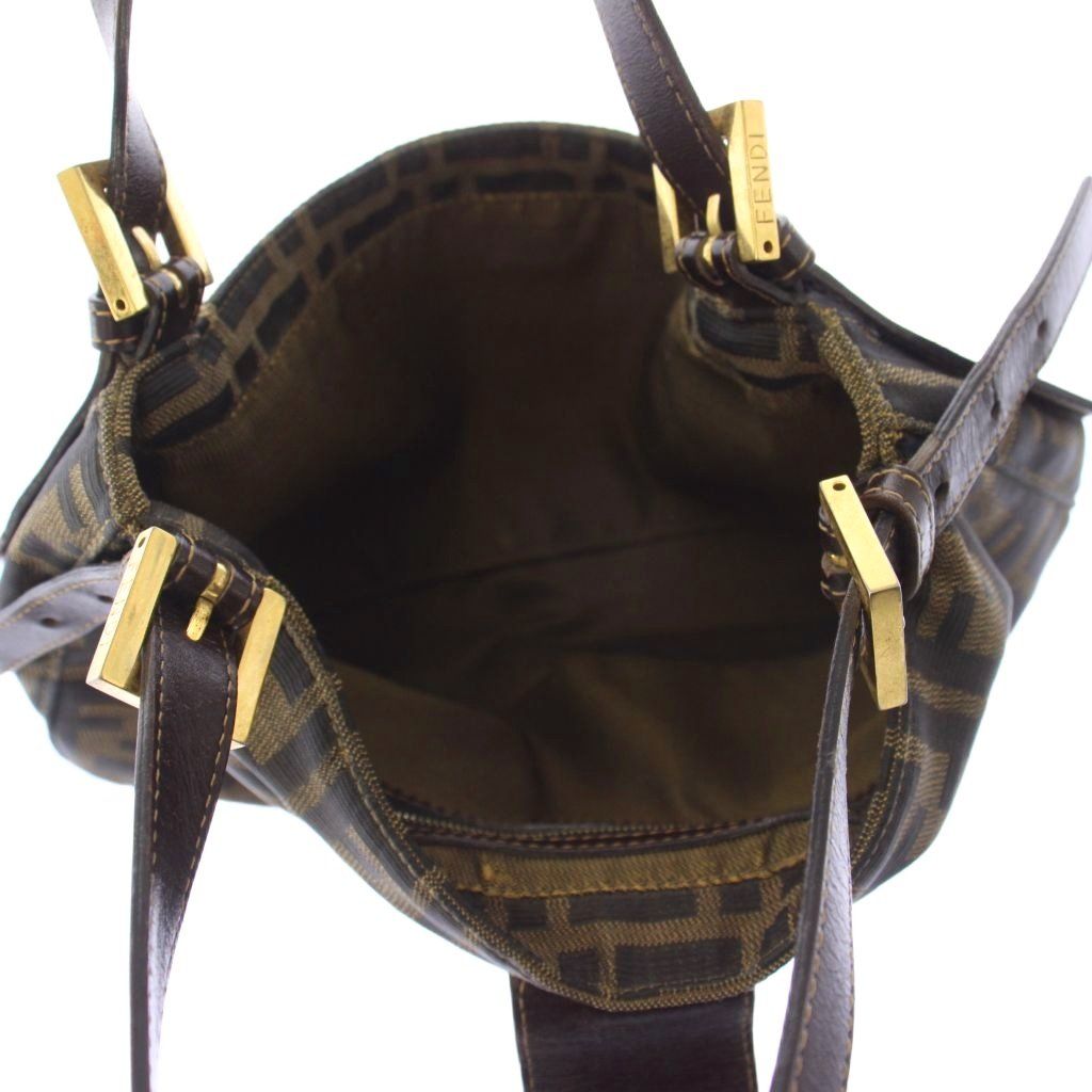 Fendi Zucca Pattern Mamma Bucket Handbag Brown an OH — view 5