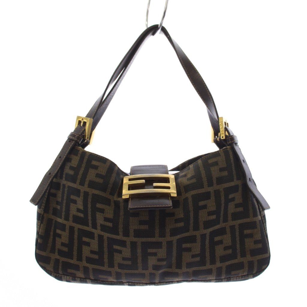 Fendi Zucca Pattern Mamma Bucket Handbag Brown an OH