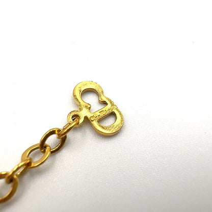 Dior CD Logo Twisted Circle Gold Plated Necklace — view 5