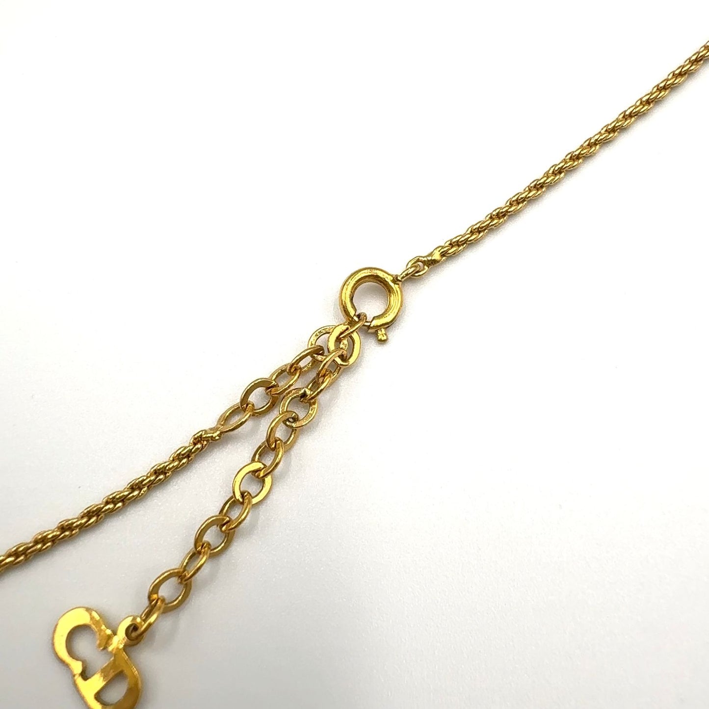 Dior CD Logo Twisted Circle Gold Plated Necklace — view 7