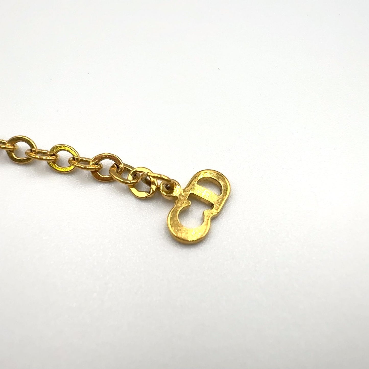 Dior CD Logo Twisted Circle Gold Plated Necklace — view 4