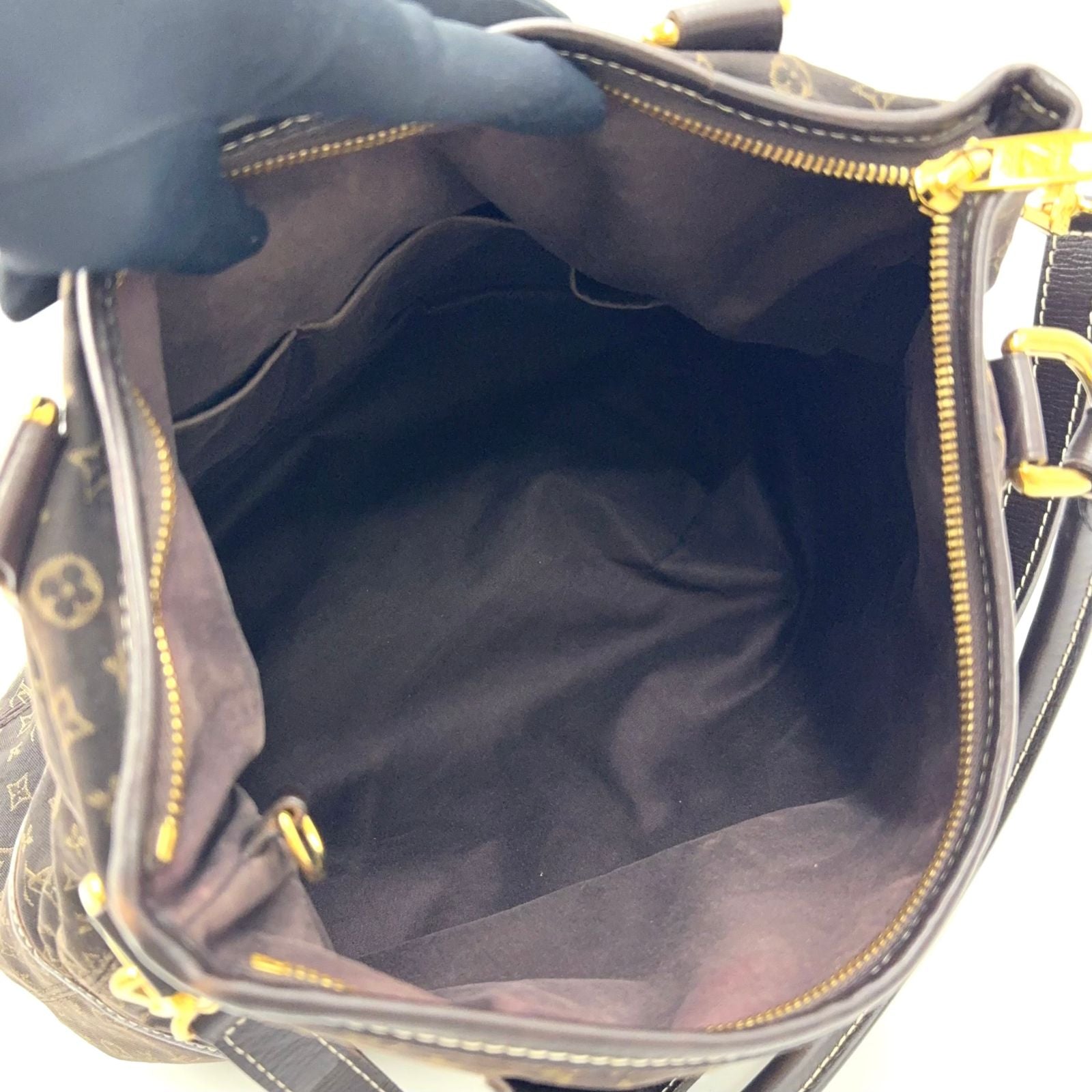Louis Vuitton Elegance Monogram Idylle Leather Canvas Dark Brown Handbag Gold — view 3
