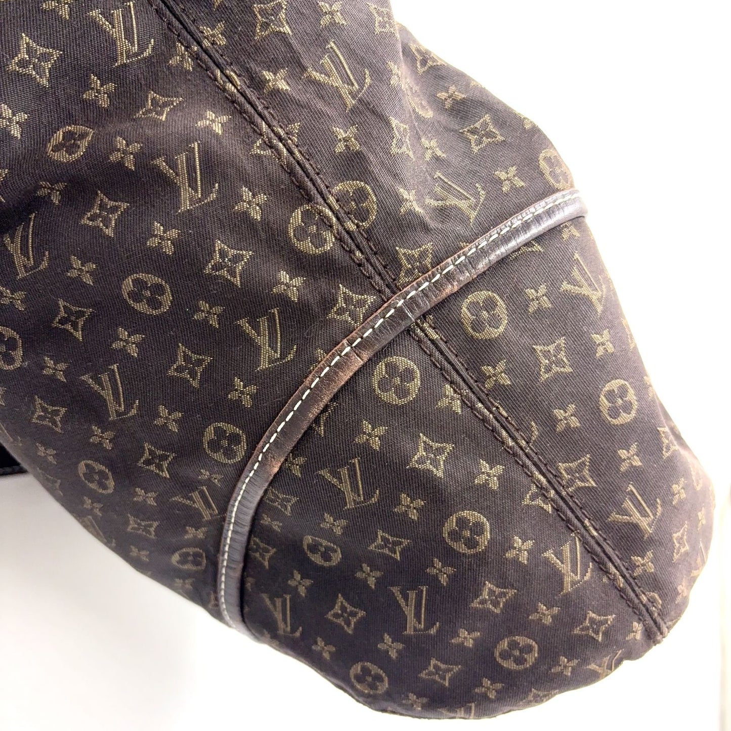 Louis Vuitton Elegance Monogram Idylle Leather Canvas Dark Brown Handbag Gold — view 9