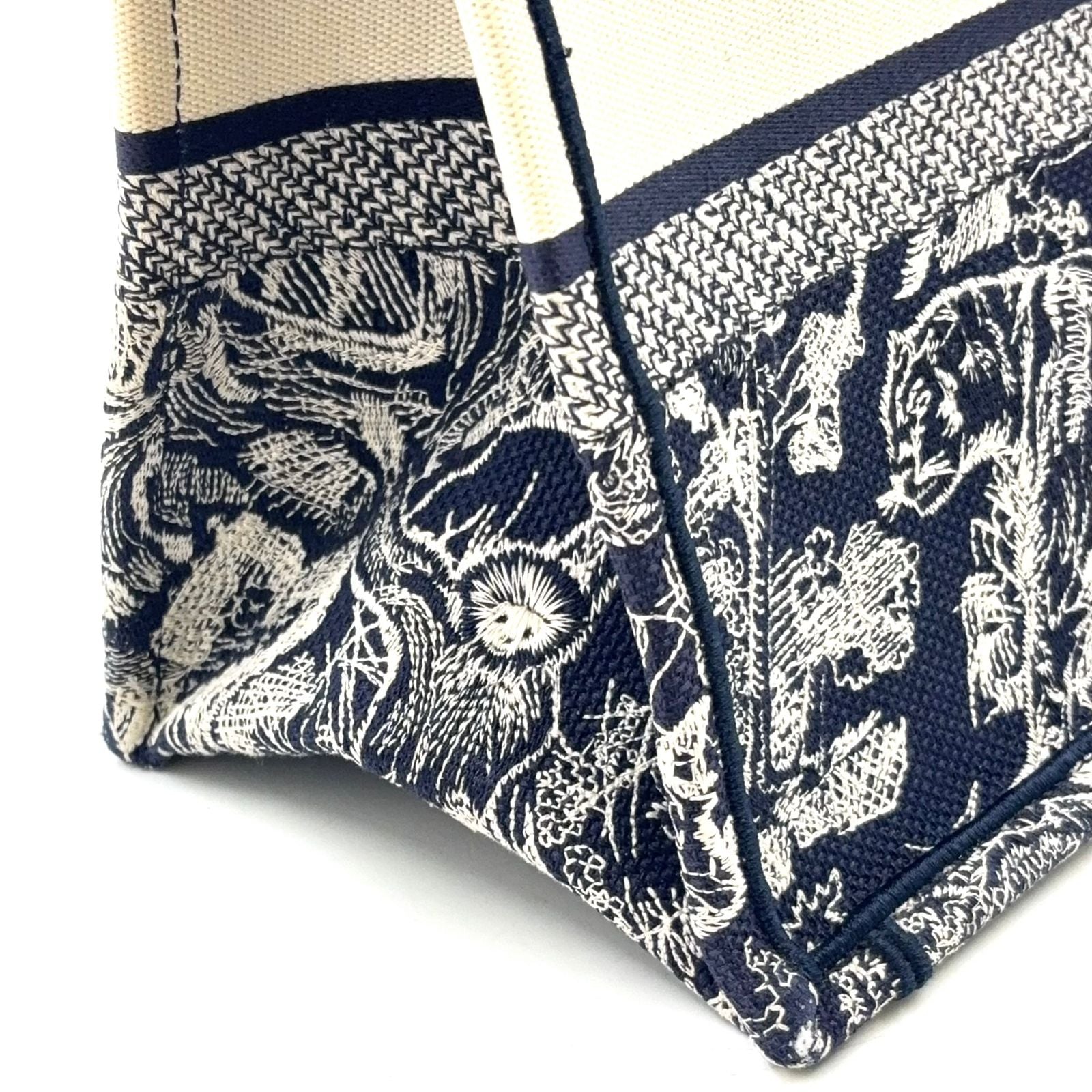 Dior Book Tote Toile de Jouy Reverse Embroidery Canvas Dark Navy — view 7