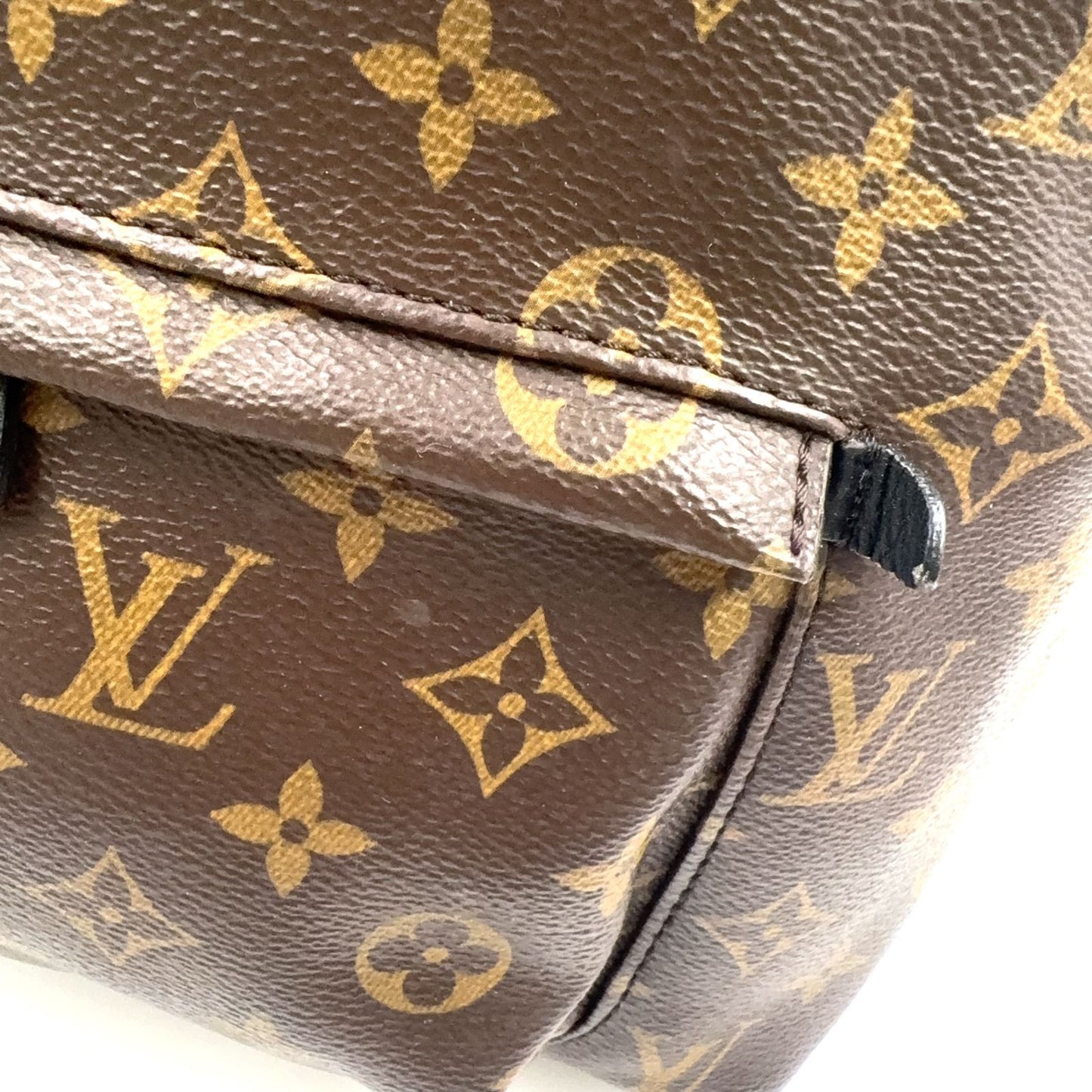 Louis Vuitton Palm Springs Backpack MM Monogram Leather Brown Gold — view 7