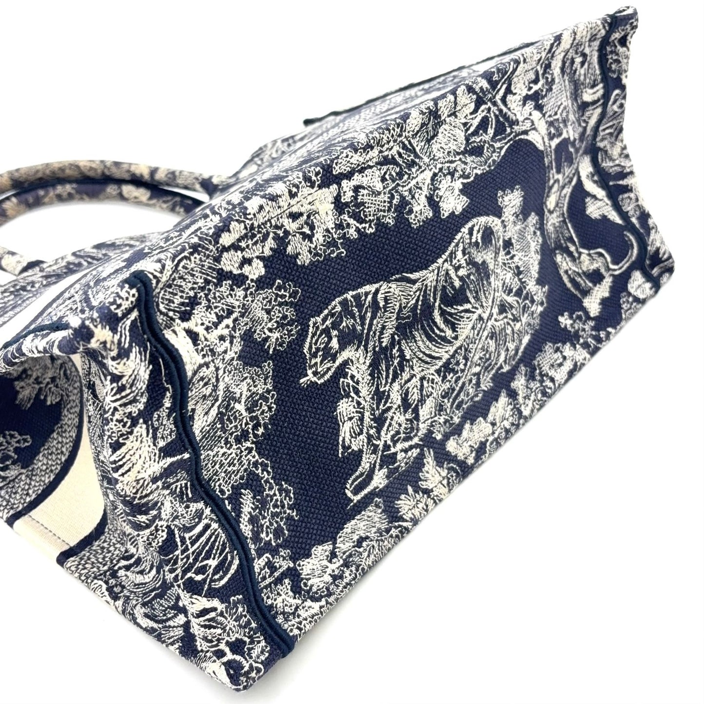 Dior Book Tote Toile de Jouy Reverse Embroidery Canvas Dark Navy — view 6