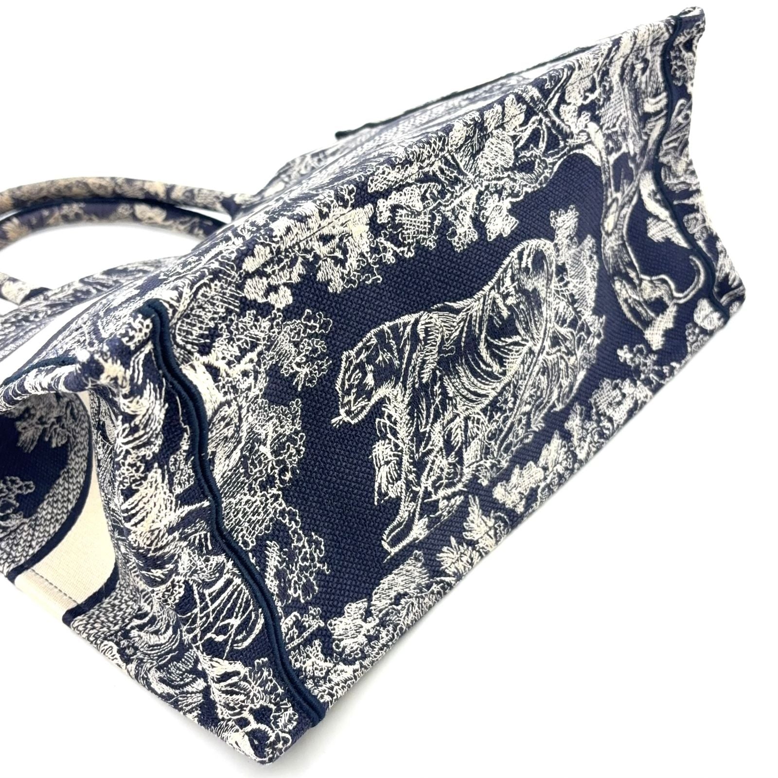 Dior Book Tote Toile de Jouy Reverse Embroidery Canvas Dark Navy — view 6