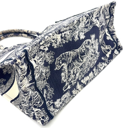 Dior Book Tote Toile de Jouy Reverse Embroidery Canvas Dark Navy — view 6