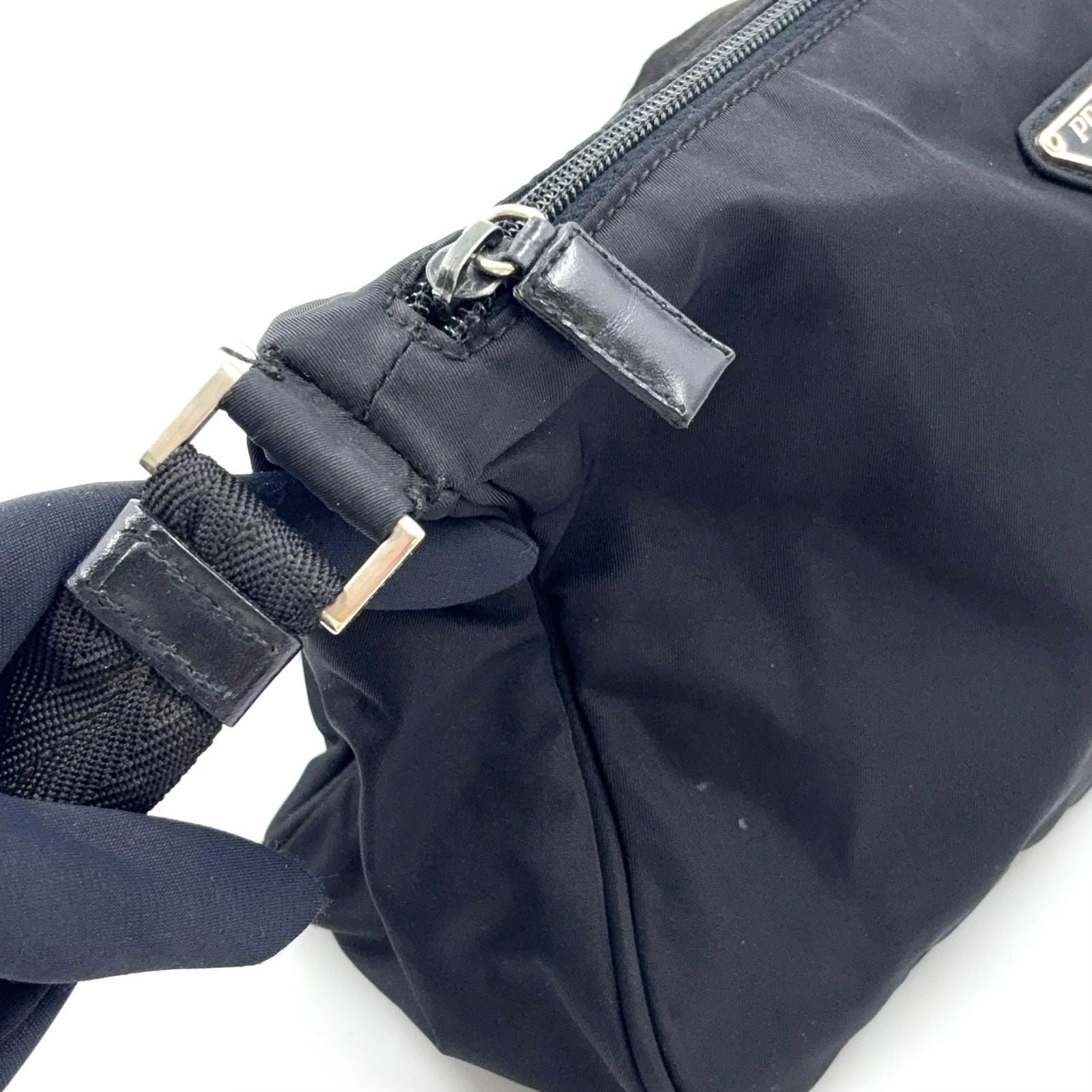 Prada Nylon Black Shoulder Bag Silver — view 5