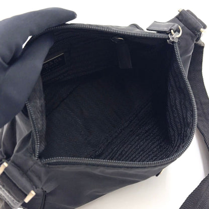 Prada Nylon Black Shoulder Bag Silver — view 3