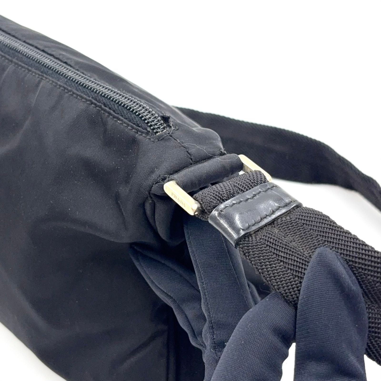 Prada Nylon Black Shoulder Bag Silver — view 6