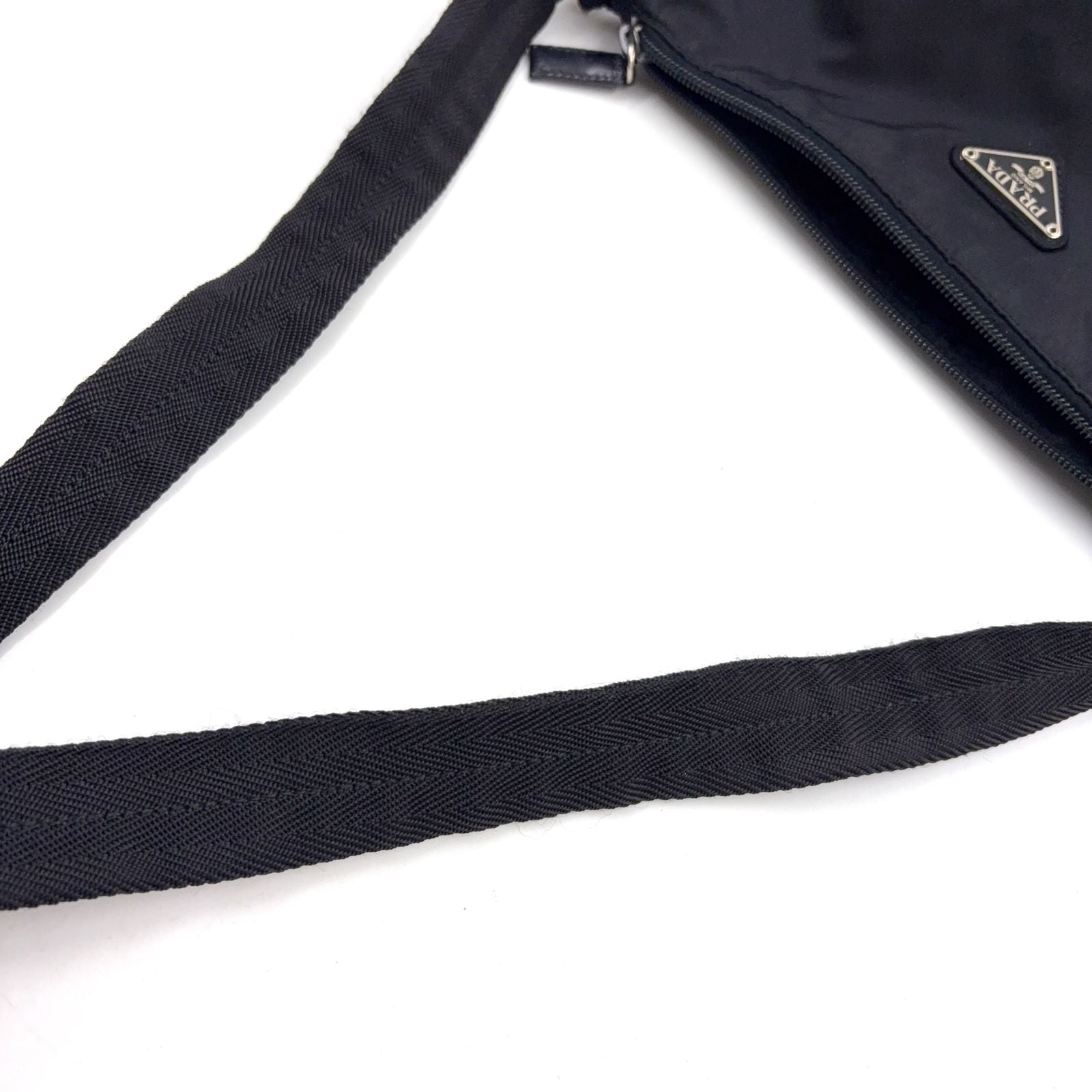 Prada Nylon Black Shoulder Bag Silver — view 8