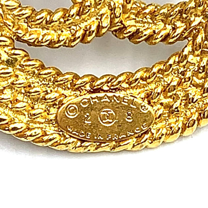 Chanel CC Logo Circle Gold Plated Brooch 28 — view 3