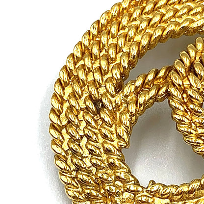 Chanel CC Logo Circle Gold Plated Brooch 28 — view 7