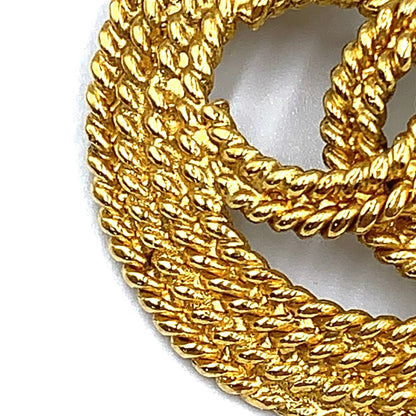 Chanel CC Logo Circle Gold Plated Brooch 28 — view 6