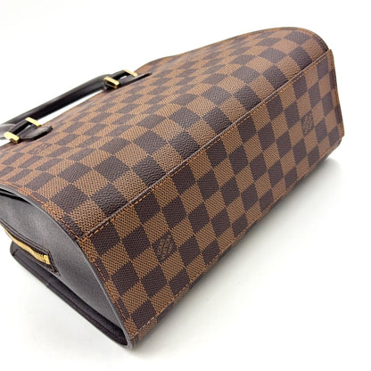 Louis Vuitton Triana Damier Ebene Leather Brown Handbag Gold — view 7