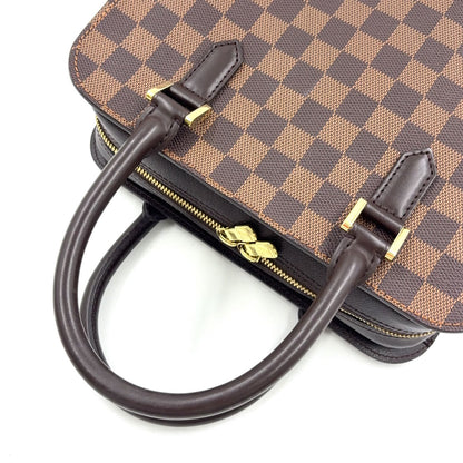 Louis Vuitton Triana Damier Ebene Leather Brown Handbag Gold — view 5