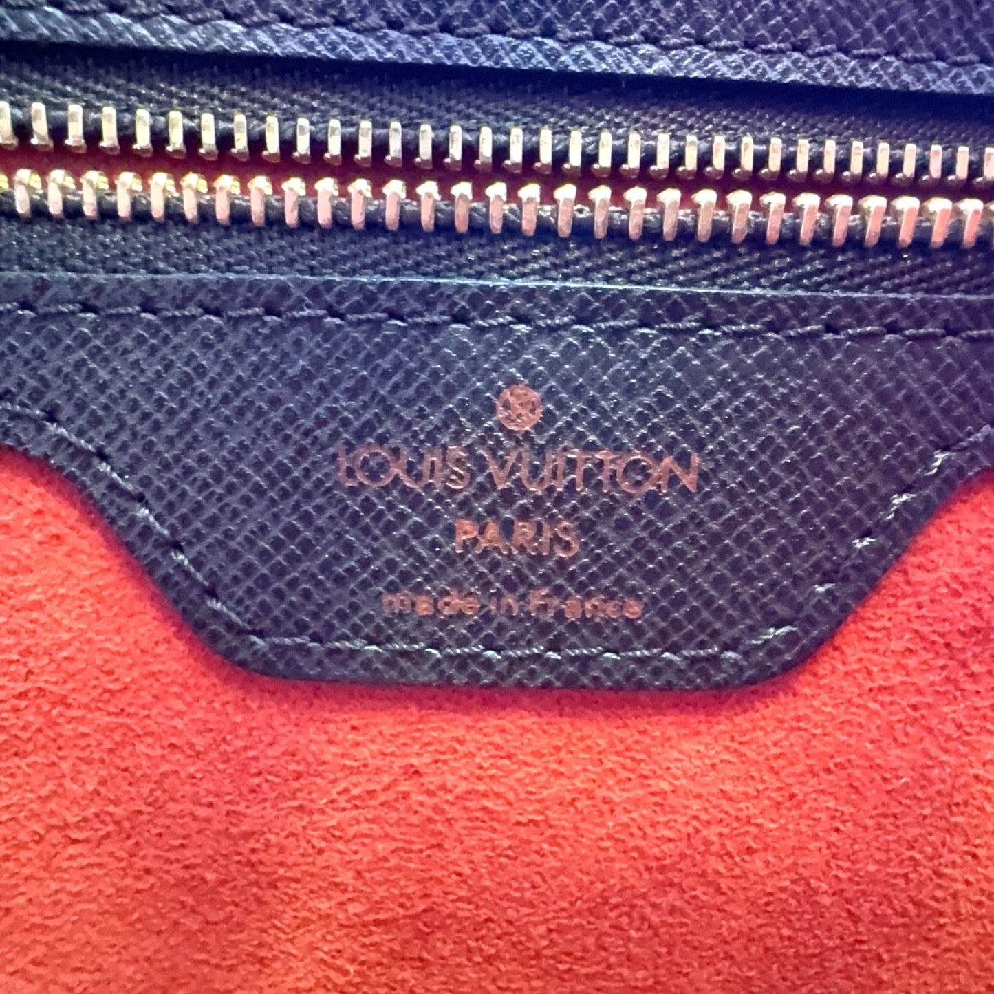 Louis Vuitton Triana Damier Ebene Leather Brown Handbag Gold — view 4