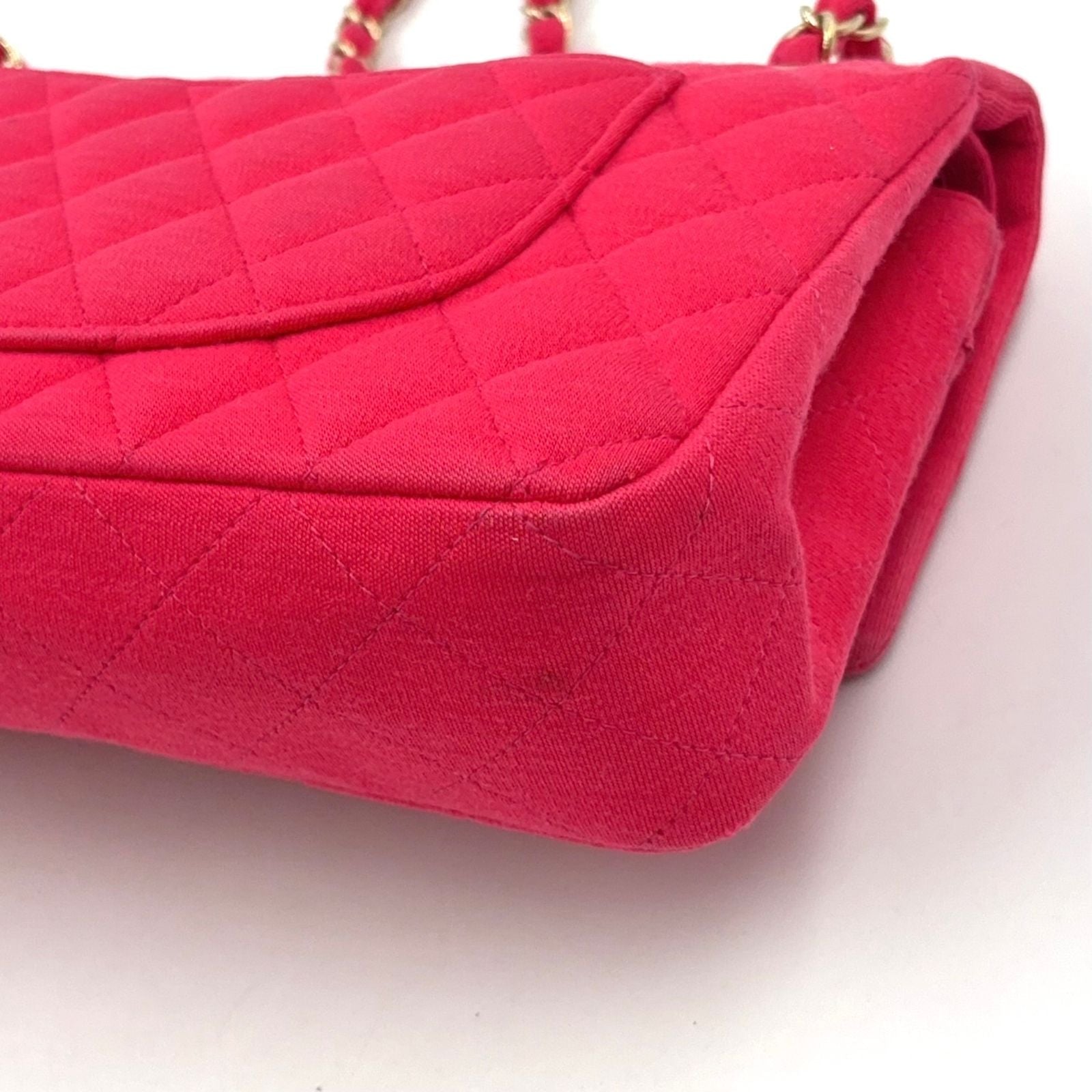 Chanel Quilted 25 Double Flap Chain Shoulder Bag Leather Cotton Gold — view 8