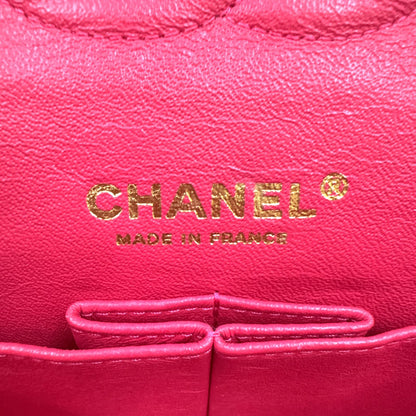 Chanel Quilted 25 Double Flap Chain Shoulder Bag Leather Cotton Gold — view 4
