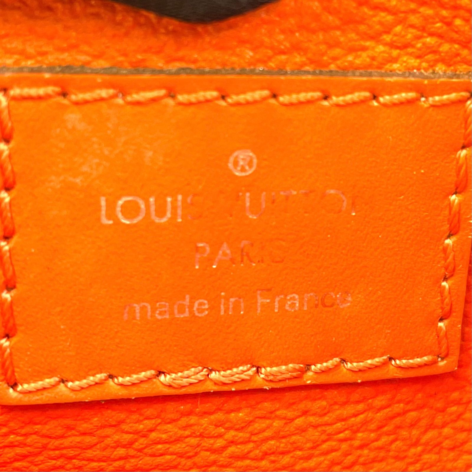 Louis Vuitton Poche Toilette Epi Leather Orange Pouch Silver — view 4