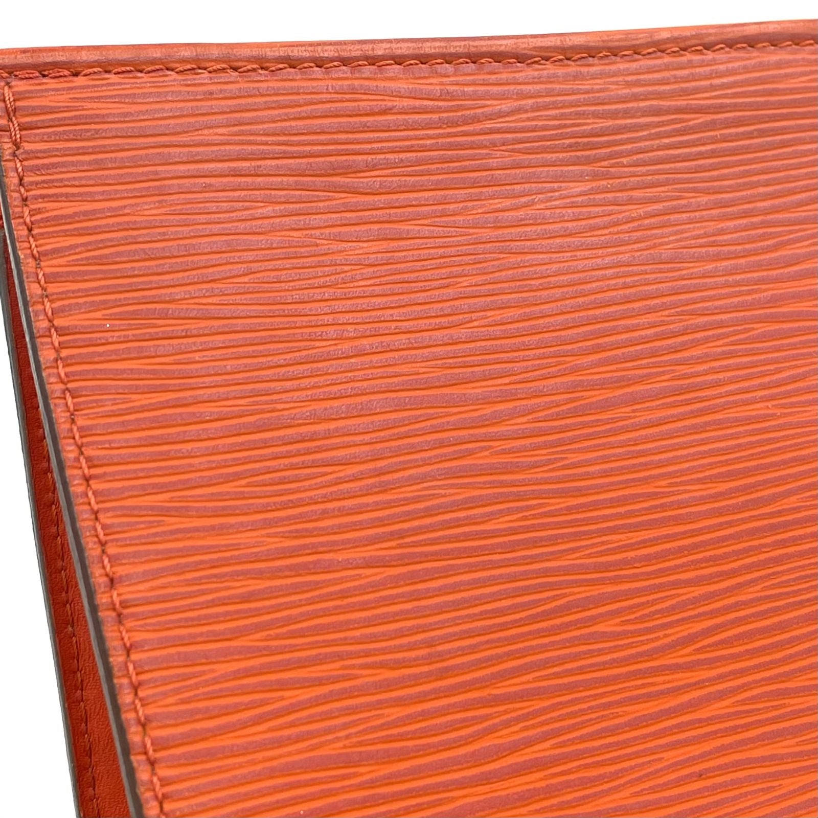Louis Vuitton Poche Toilette Epi Leather Orange Pouch Silver — view 7