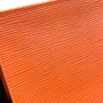 Louis Vuitton Poche Toilette Epi Leather Orange Pouch Silver — view 8