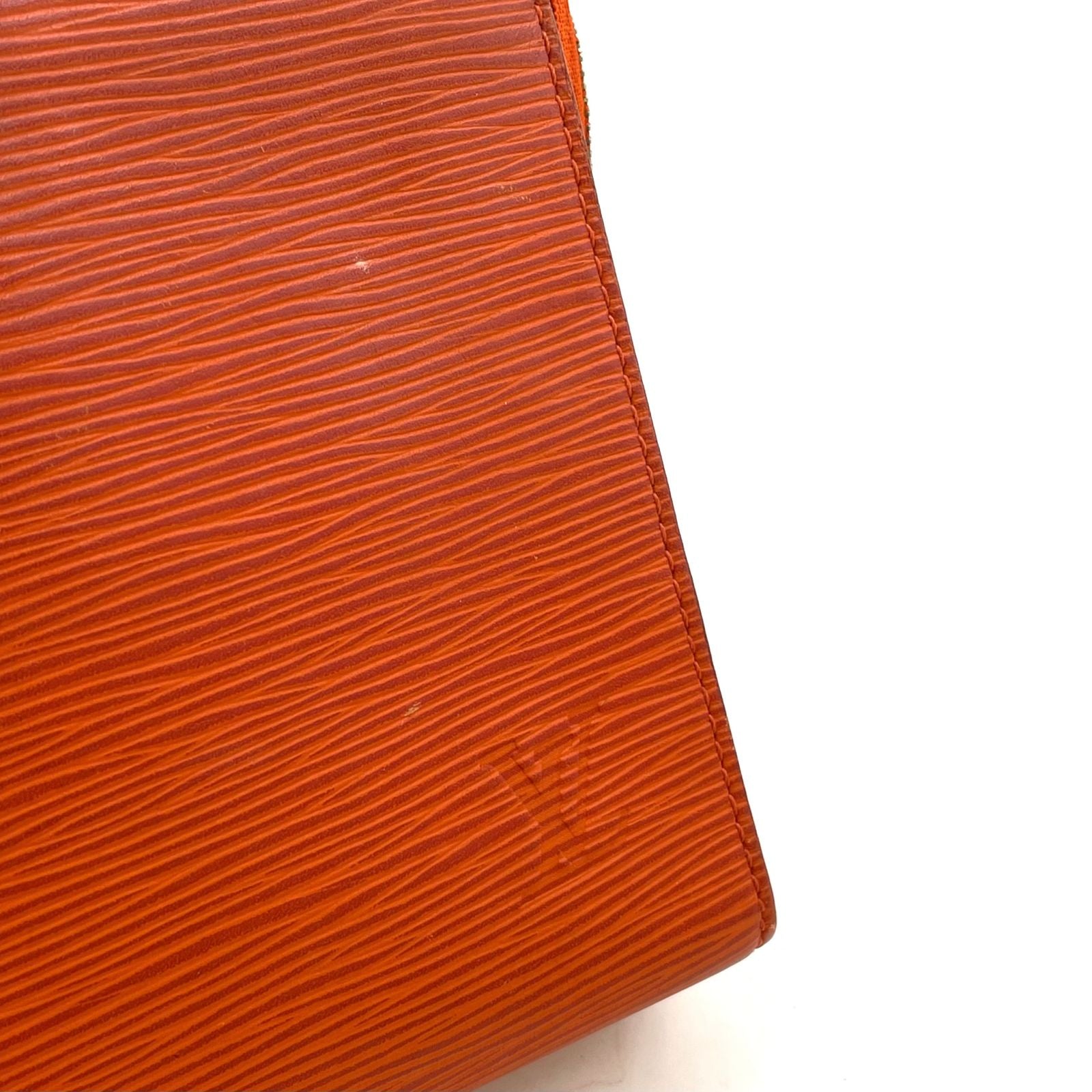 Louis Vuitton Poche Toilette Epi Leather Orange Pouch Silver — view 6