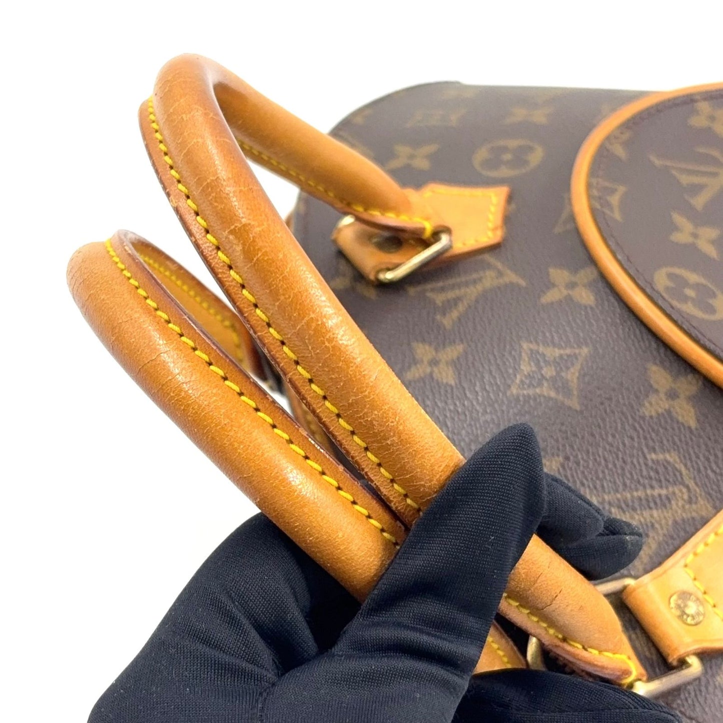 Louis Vuitton Ellipse PM Monogram Leather Brown Handbag Gold — view 8