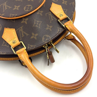 Louis Vuitton Ellipse PM Monogram Leather Brown Handbag Gold — view 7