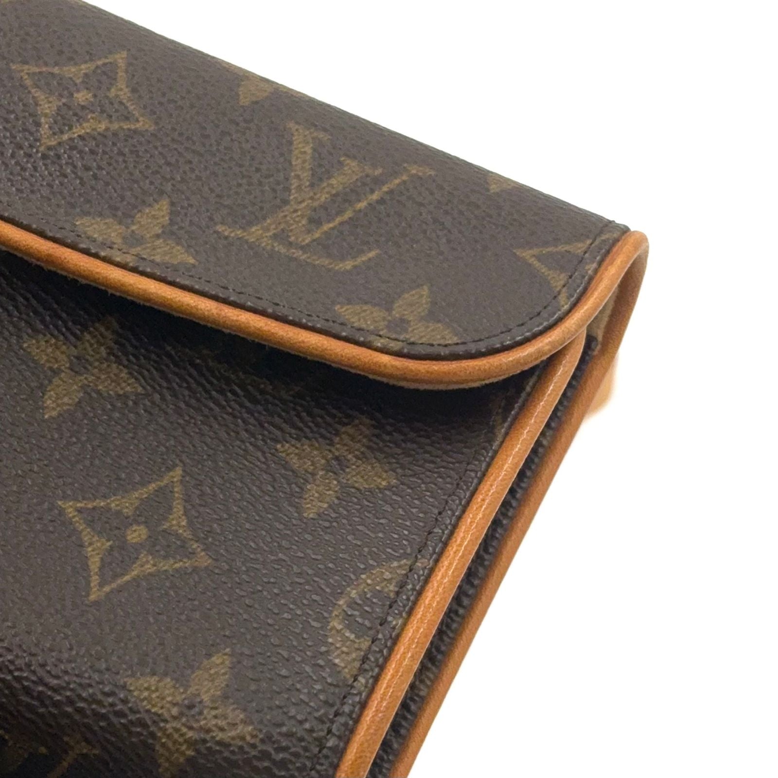 Louis Vuitton Pochette Twin PM Monogram XS Leather Brown Shoulder Bag Gold — view 8