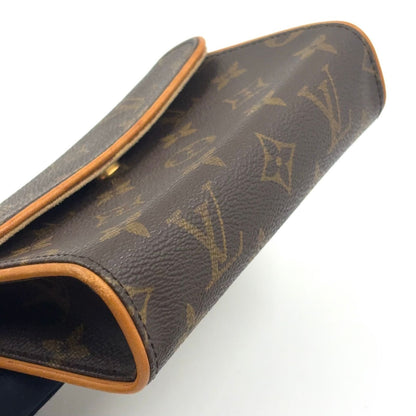 Louis Vuitton Pochette Twin PM Monogram XS Leather Brown Shoulder Bag Gold — view 9