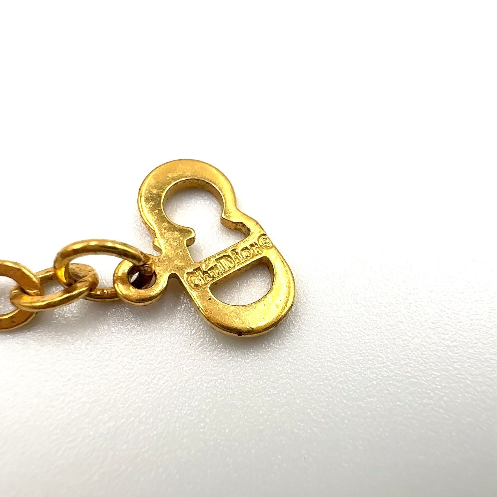 Dior CD Logo Oval Gold Plated Necklace — view 3
