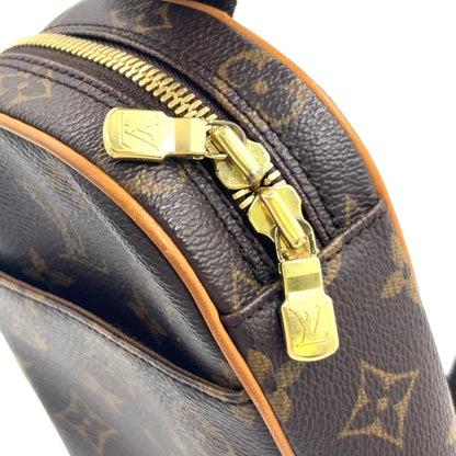 Louis Vuitton Pochette Gange Monogram Leather Brown Belt Bag Gold — view 9