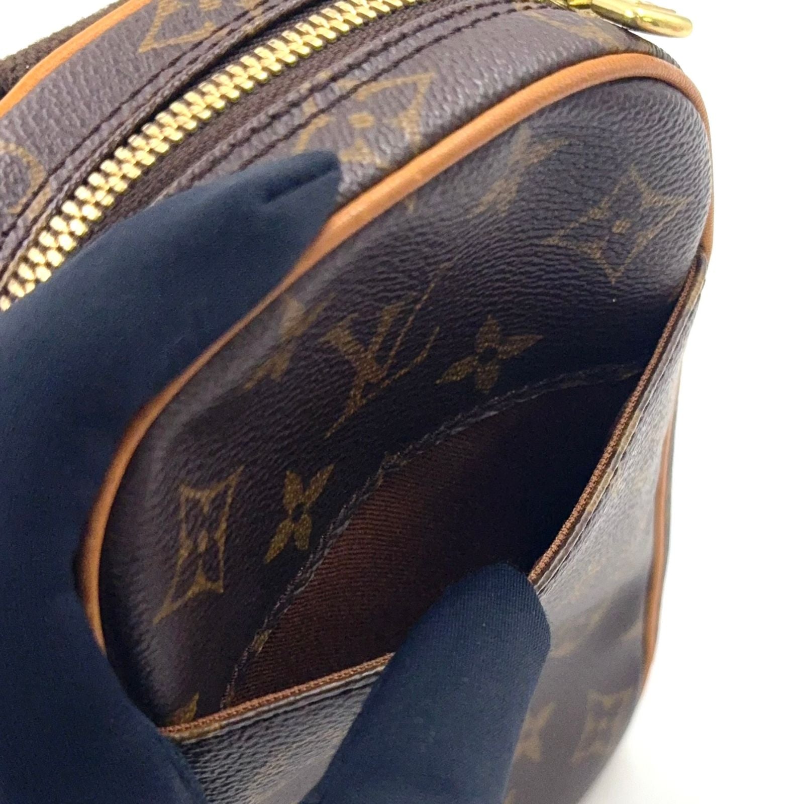 Louis Vuitton Pochette Gange Monogram Leather Brown Belt Bag Gold — view 7