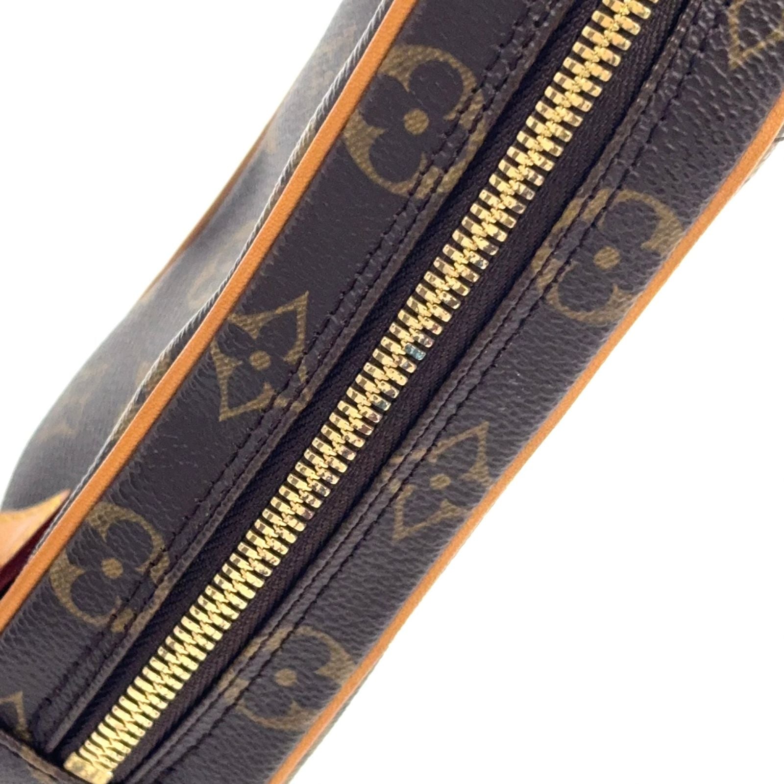 Louis Vuitton Pochette Gange Monogram Leather Brown Belt Bag Gold — view 8