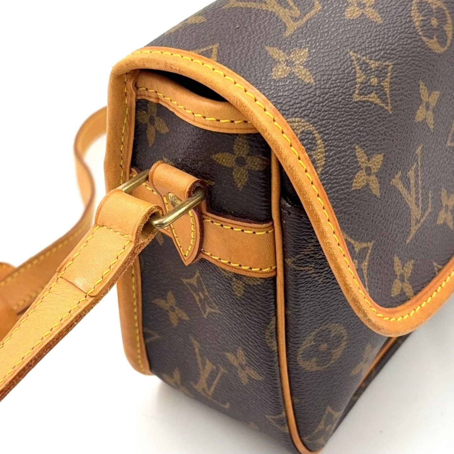 Louis Vuitton Sologne Monogram Leather Brown Shoulder Bag Gold — view 9