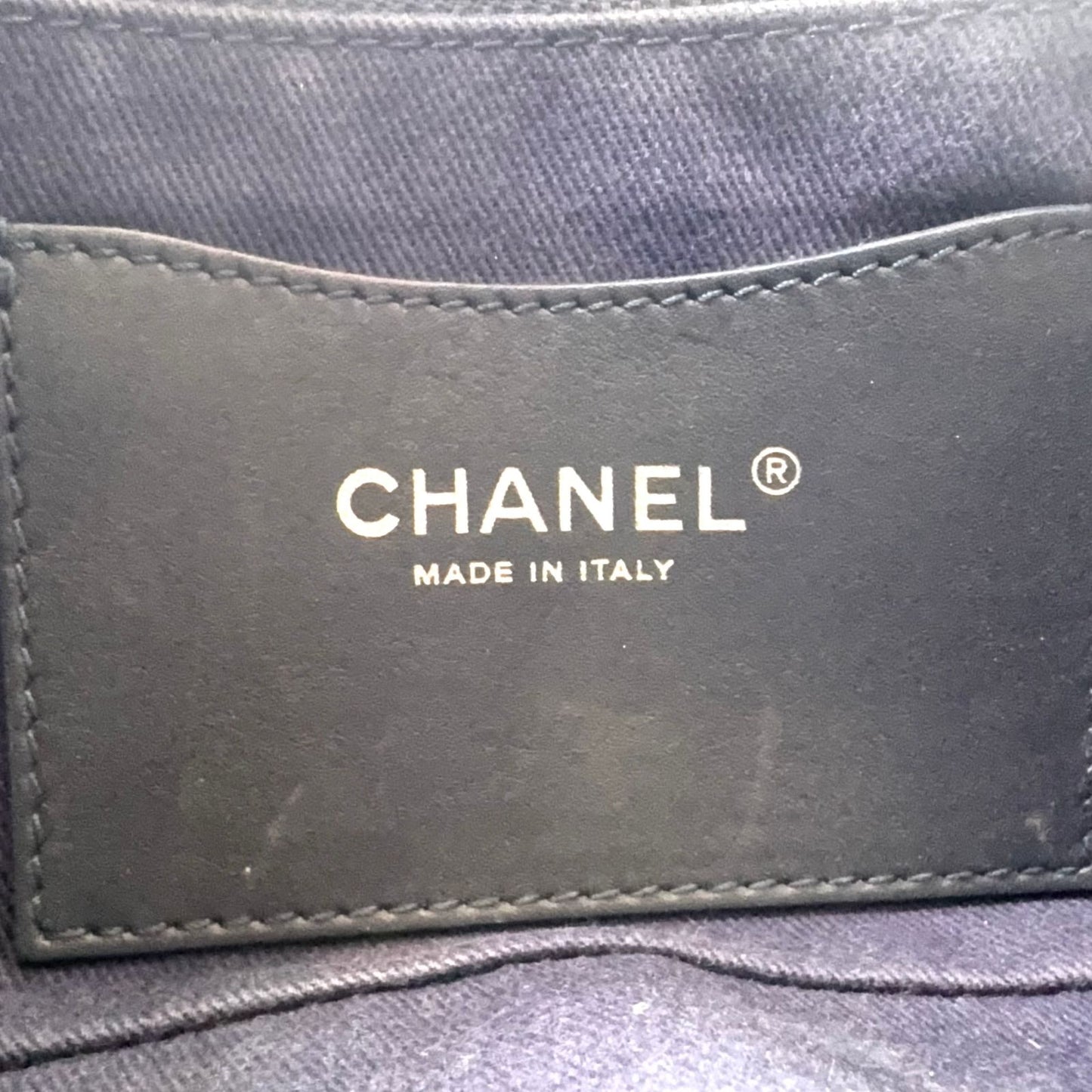 Chanel Camellia Chain Shoulder CC Logo Quilted Denim Blue Bag Silver — view 4