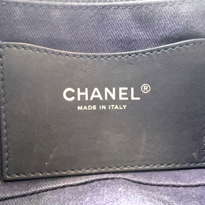 Chanel Camellia Chain Shoulder CC Logo Quilted Denim Blue Bag Silver — view 4