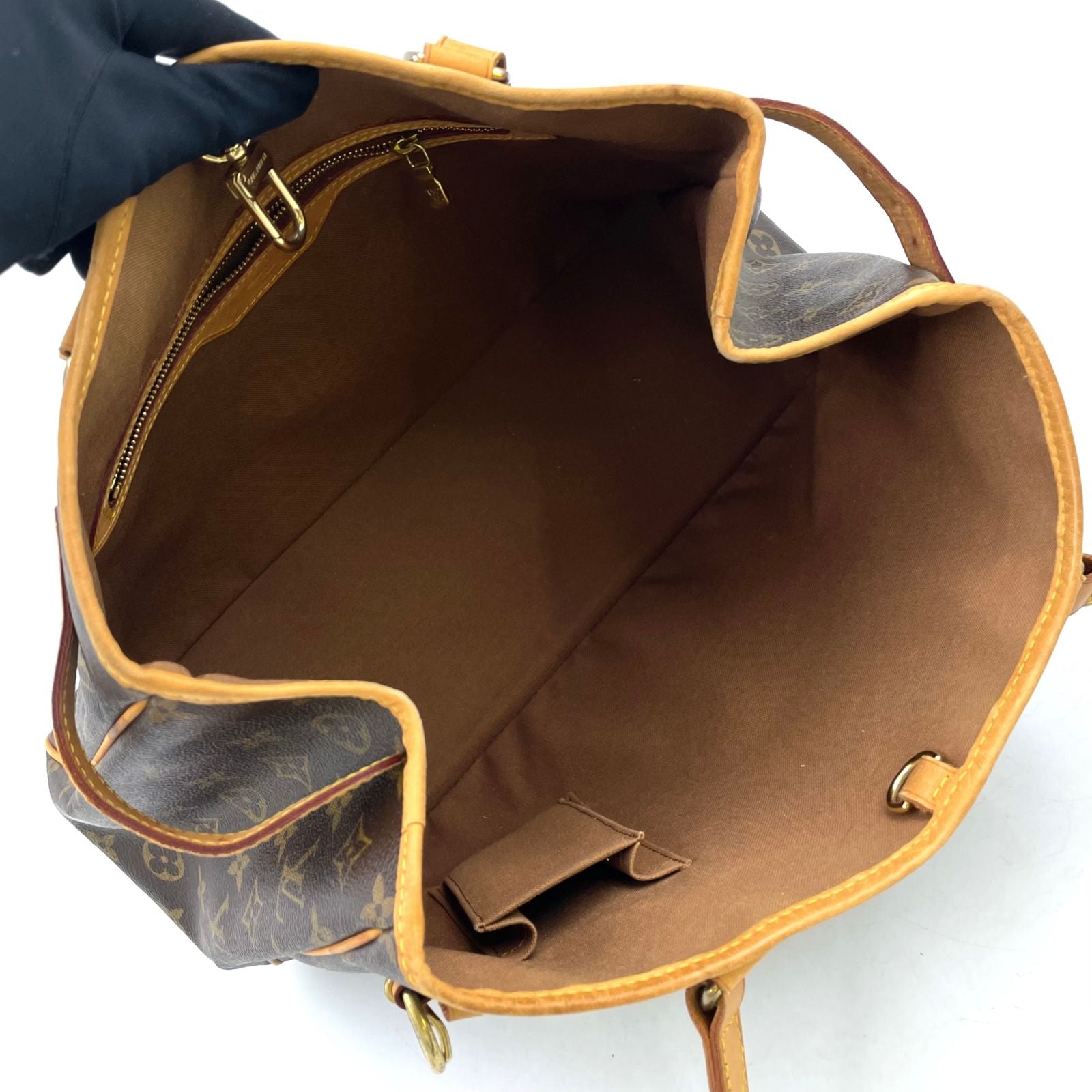 Louis Vuitton Batignolles Oriental Monogram Leather Brown Tote Gold — view 3