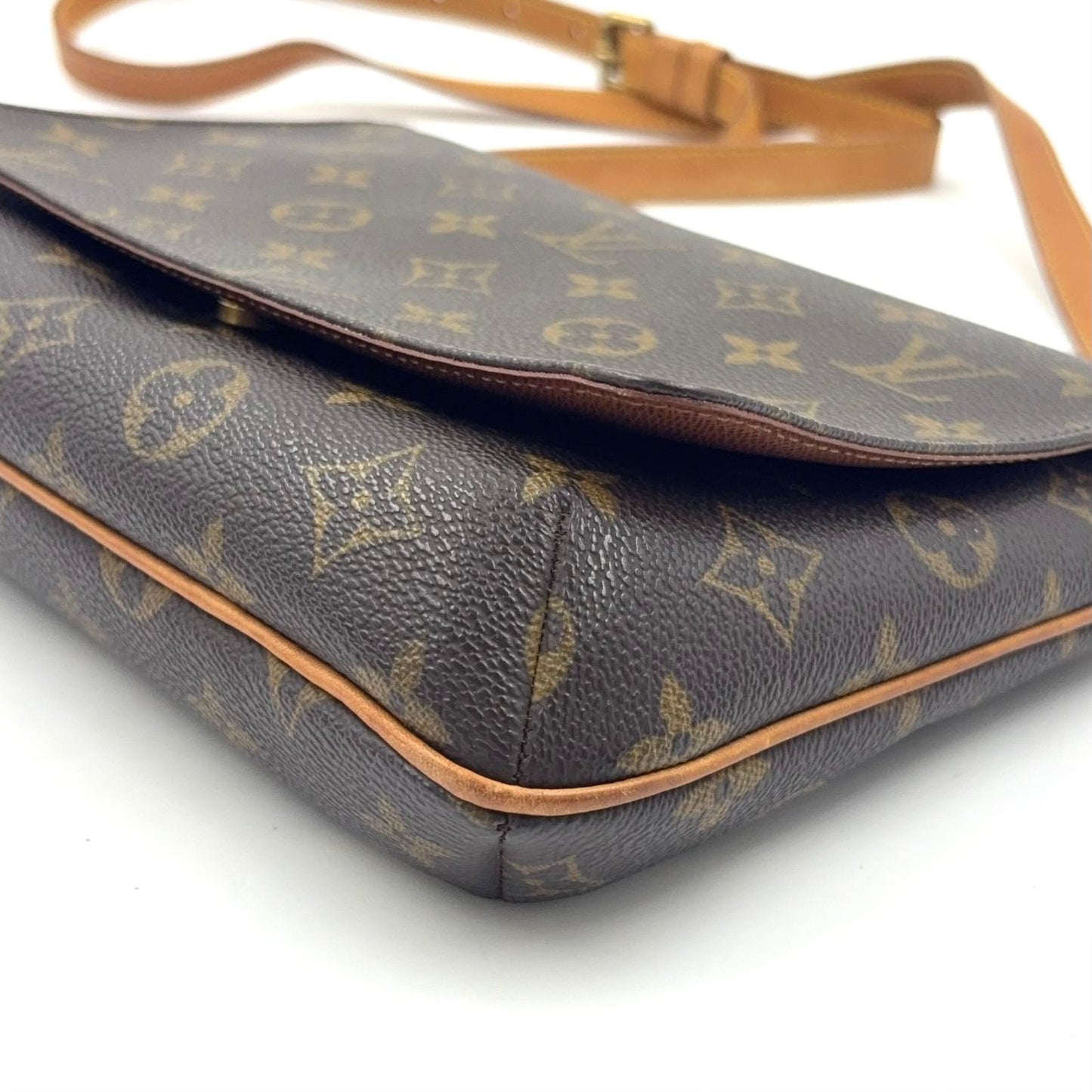 Louis Vuitton Musette Tango Short Strap Monogram Leather Brown Shoulder Bag Gold — view 6