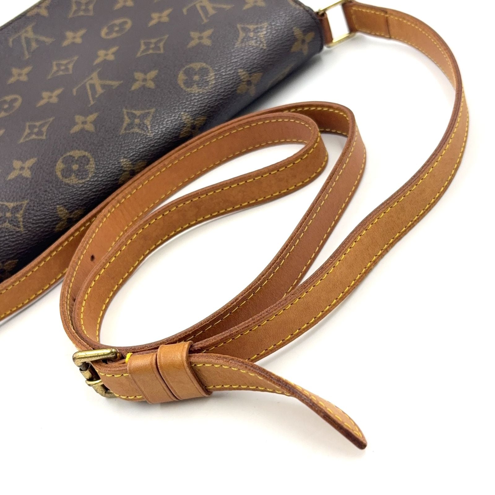 Louis Vuitton Musette Tango Short Strap Monogram Leather Brown Shoulder Bag Gold — view 7